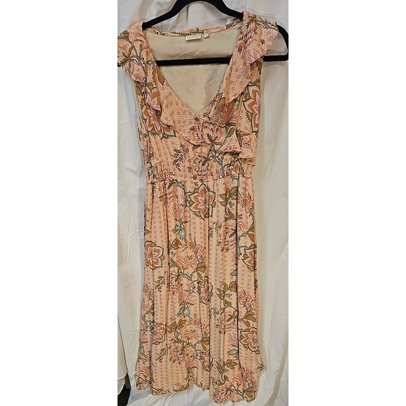 Spartina 449 Janette M Boho Floral Midi Dress Cottagecore Prairie Romantic - Picture 3 of 9